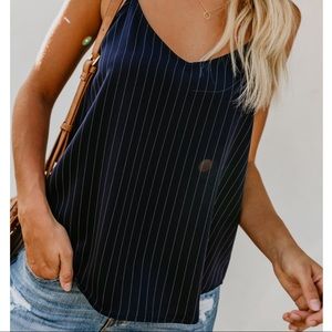 Brand New Never Worn Navy & White Striped Tank.